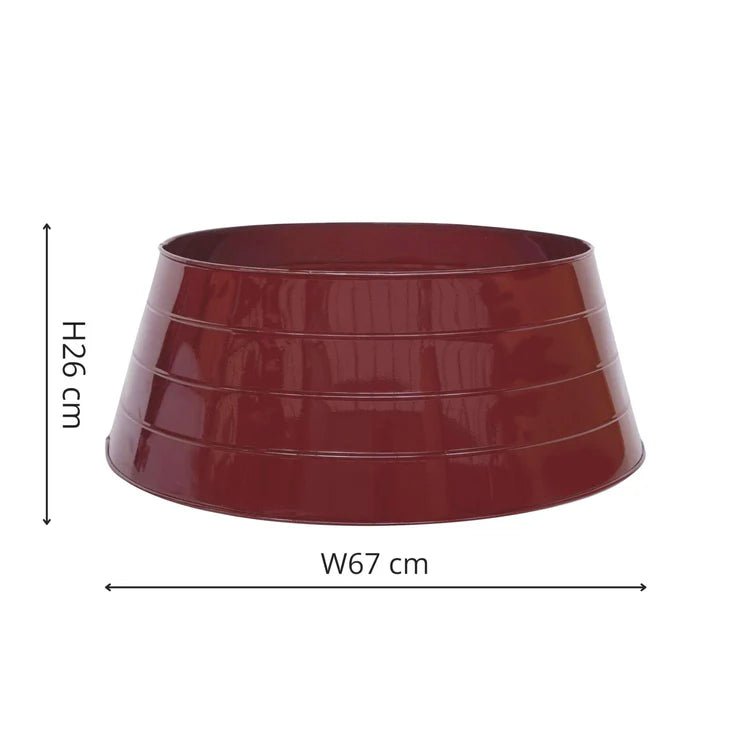 Metal Christmas Tree Skirt Rich Burgundy Quality Home Decor Garden & Outdoor Living and Gifts