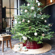 Metal Christmas Tree Skirt Rich Burgundy Quality Home Decor Garden & Outdoor Living and Gifts
