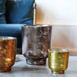 Metallic Bronze Glass Holder H19Cm W15.5Cm Luxury Home Decor Garden & Outdoor And Gifts