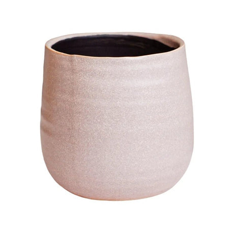 Misty Pink Ceramic Indoor Planter - Round Rustic Design Luxury Home Decor Garden & Outdoor And Gifts