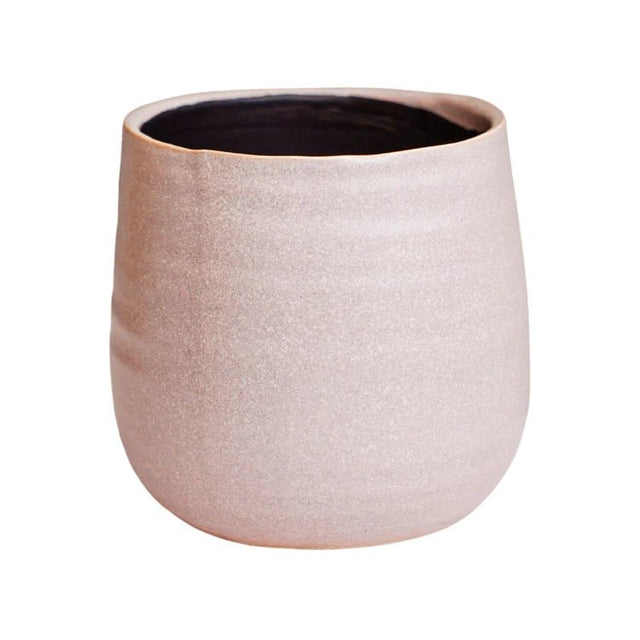 Misty Pink Ceramic Indoor Planter - Round Rustic Design Luxury Home Decor Garden & Outdoor And Gifts