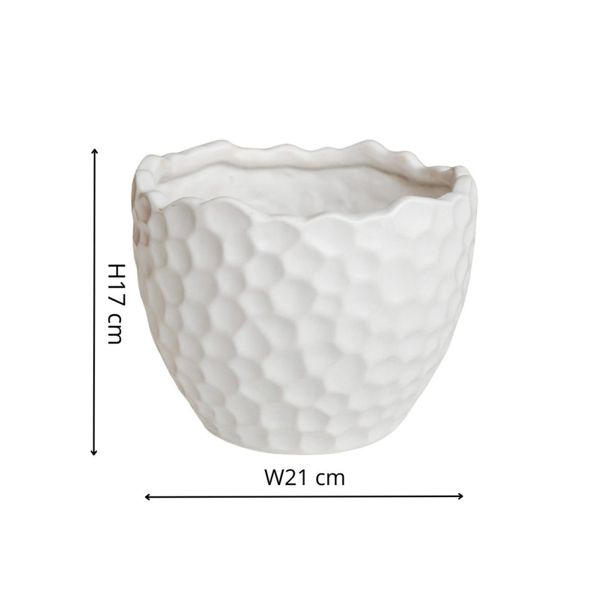 Modern Kew Gardens Ceramic Indoor Planter - Matt White Satin Glazed Luxury Home Decor Garden & Outdoor And Gifts