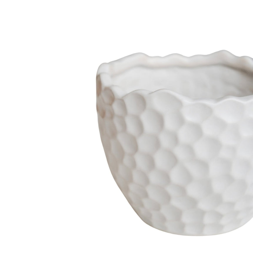 Modern Kew Gardens Ceramic Indoor Planter - Matt White Satin Glazed Luxury Home Decor Garden & Outdoor And Gifts