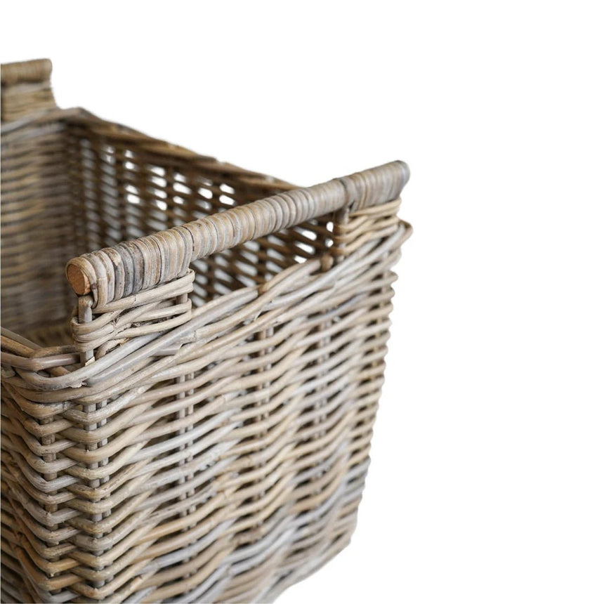 Natural Rattan Log Cart H49cm W58cm Luxury Home Decor Garden & Outdoor And Gifts