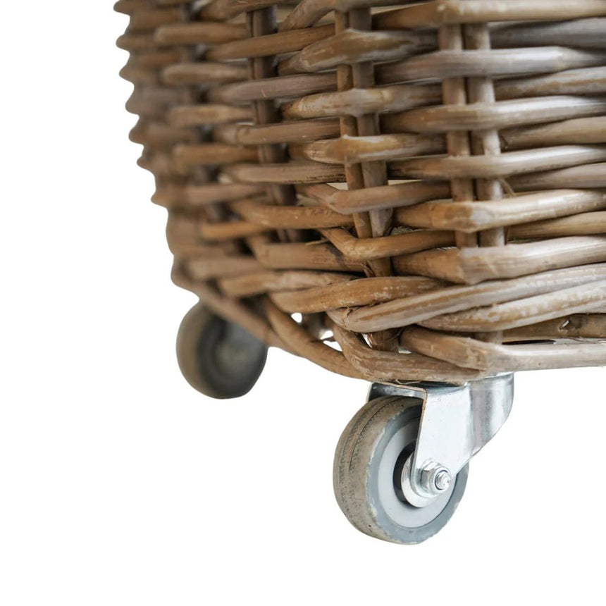 Natural Rattan Log Cart H49cm W58cm Luxury Home Decor Garden & Outdoor And Gifts