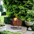 Norfolk Contemporary Square Fire Pit/Bowl Rust Finish - Metal, Frost Resistant, UV Stable Quality Home Decor Garden & Outdoor Living and Gifts