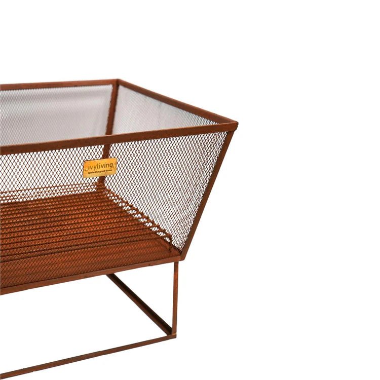 Norfolk Contemporary Square Fire Pit/Bowl Rust Finish - Metal, Frost Resistant, UV Stable Quality Home Decor Garden & Outdoor Living and Gifts
