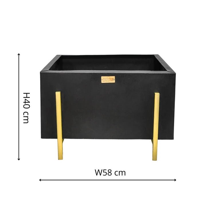 Orion Garden Fire Pit Matt Black & Antique Gold - Statement Piece, Frost Resistant, UV Stable Quality Home Decor Garden & Outdoor Living and Gifts