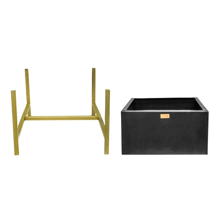 Orion Garden Fire Pit Matt Black & Antique Gold - Statement Piece, Frost Resistant, UV Stable Quality Home Decor Garden & Outdoor Living and Gifts