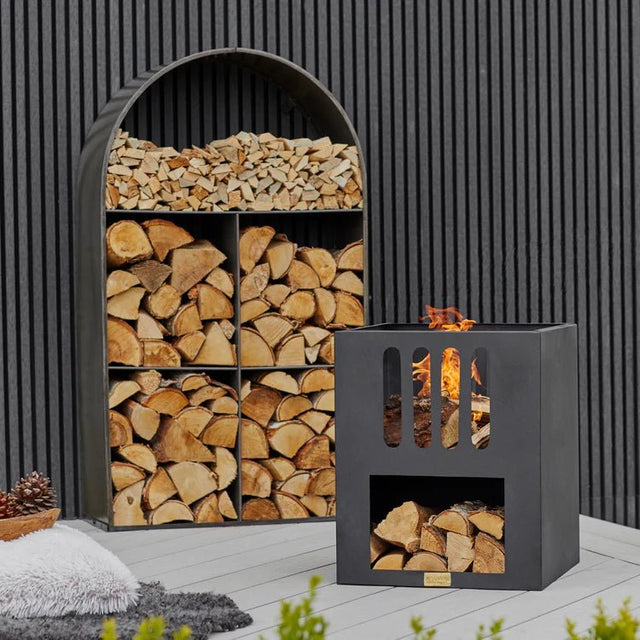 Outdoor Archway Log/Wood Storage Holder Rack - Zinc Finish, Frost Resistant Quality Home Decor Garden & Outdoor Living and Gifts