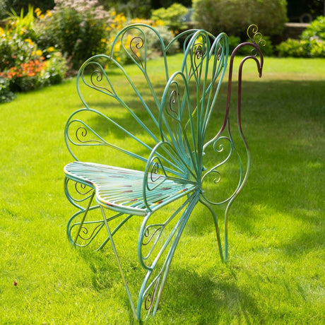 Outdoor Garden Chair Peacock Design - Blue & Green Quality Home Decor Garden & Outdoor Living and Gifts