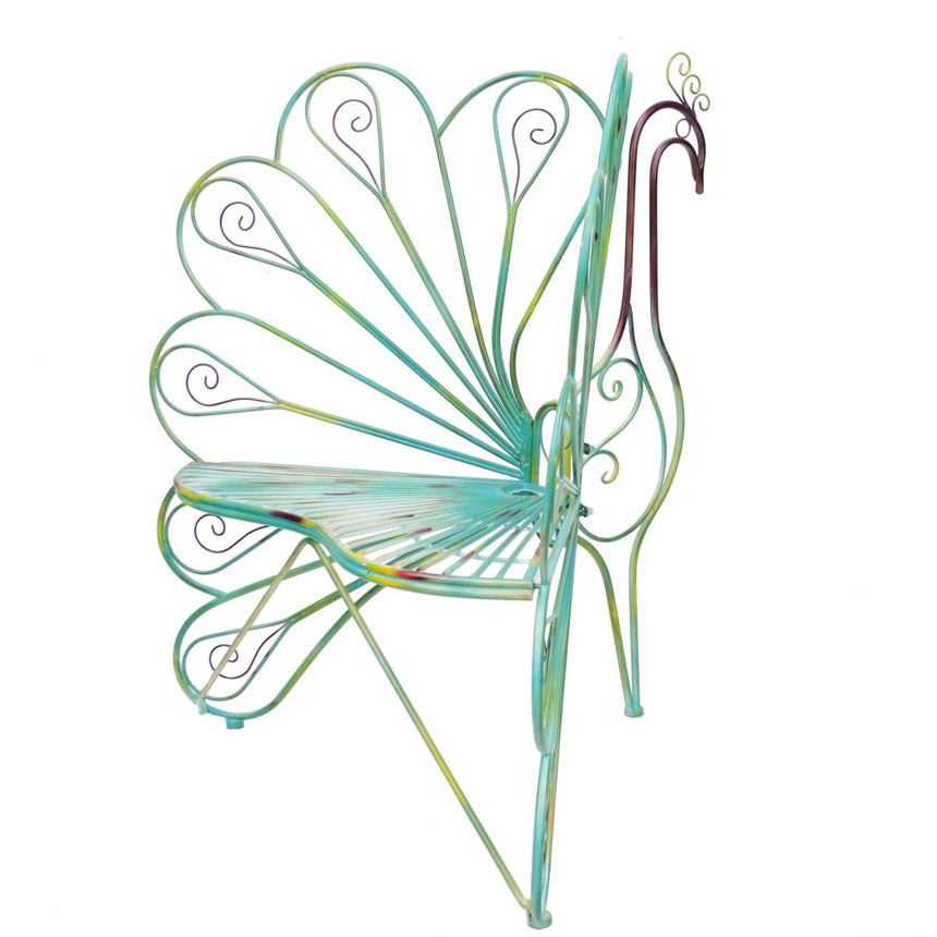 Outdoor Garden Chair Peacock Design - Blue & Green Quality Home Decor Garden & Outdoor Living and Gifts