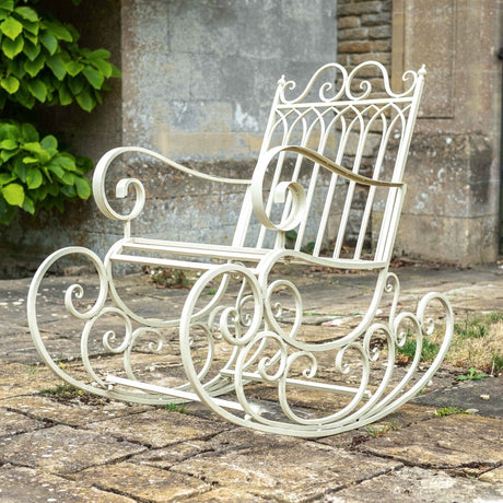 Outdoor Garden Gothic Rocking Chair - Cream Quality Home Decor Garden & Outdoor Living and Gifts