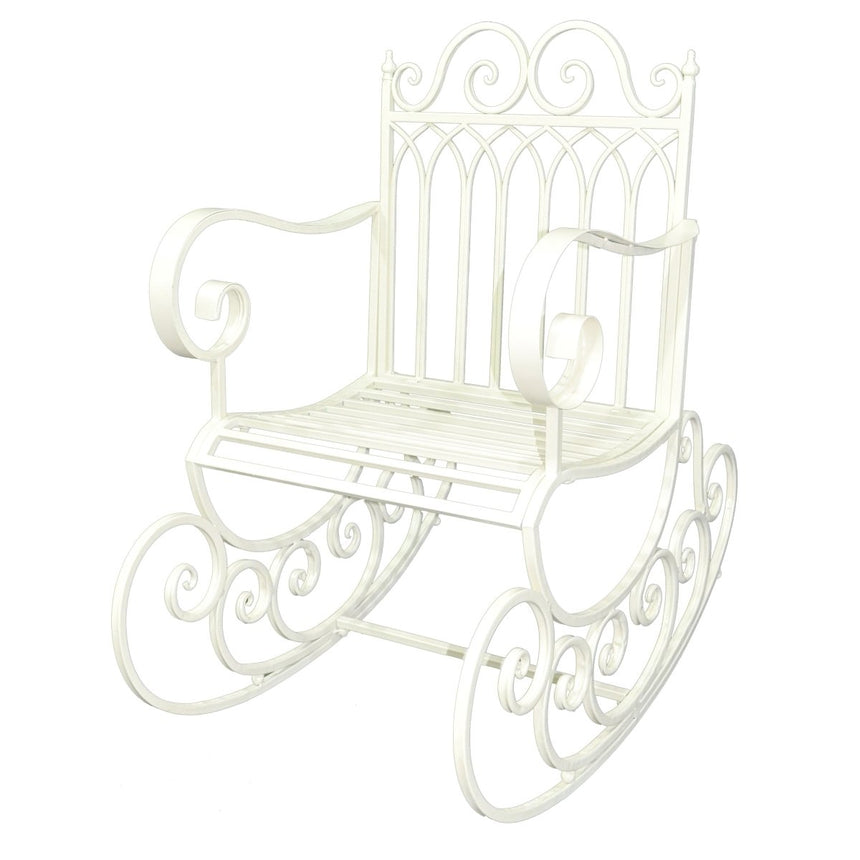 Outdoor Garden Gothic Rocking Chair - Cream Quality Home Decor Garden & Outdoor Living and Gifts