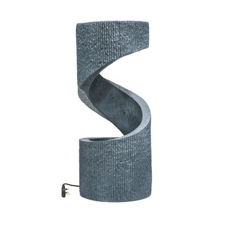 Outdoor Garden Spiral Water Feature Cement Grey - Ultra Modern, LED Lighting, Plug & Play Quality Home Decor Garden & Outdoor Living and Gifts