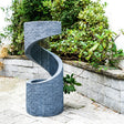 Outdoor Garden Spiral Water Feature Cement Grey - Ultra Modern, LED Lighting, Plug & Play Quality Home Decor Garden & Outdoor Living and Gifts