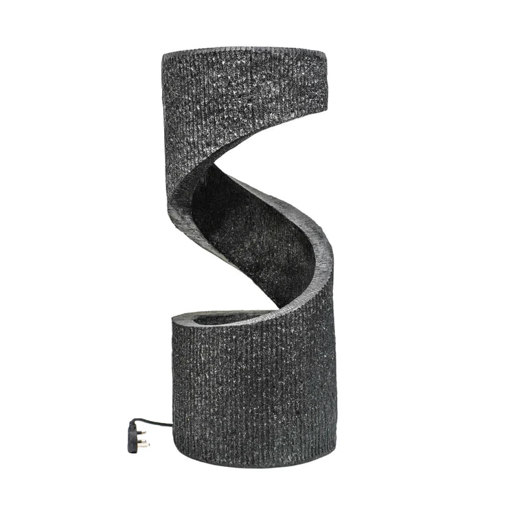 Outdoor Garden Spiral Water Feature Granite Grey - Ultra Modern, LED Lights, Plug & Play Quality Home Decor Garden & Outdoor Living and Gifts