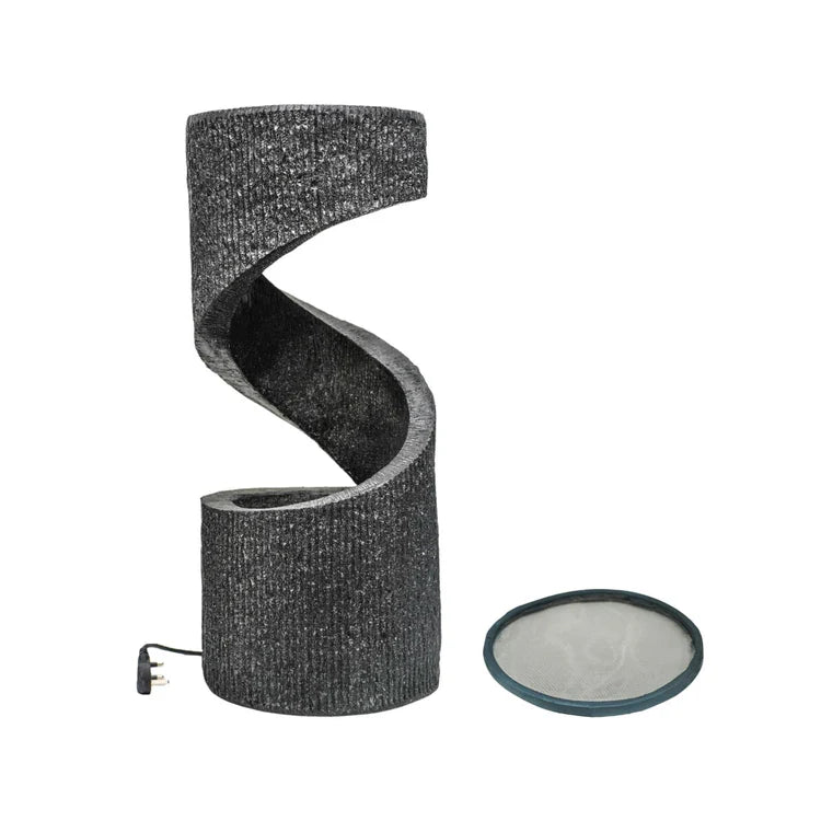 Outdoor Garden Spiral Water Feature Granite Grey - Ultra Modern, LED Lights, Plug & Play Quality Home Decor Garden & Outdoor Living and Gifts