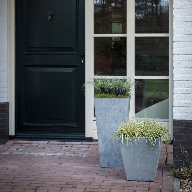 Outdoor Large Ella Planter Grey Stone Finish - Frost and Rust Resistant, Lightweight Quality Home Decor Garden & Outdoor Living and Gifts