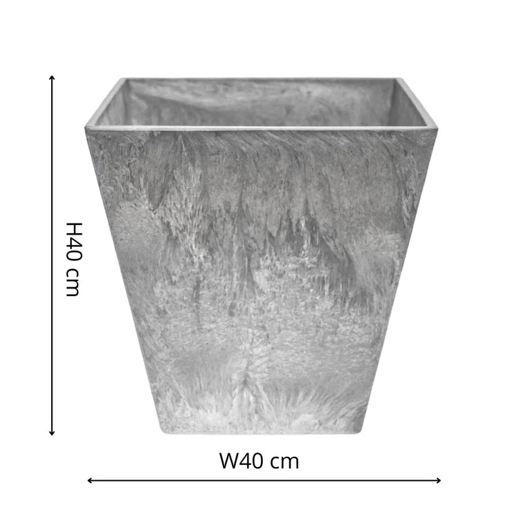 Outdoor Large Ella Planter Grey Stone Finish - Frost and Rust Resistant, Lightweight Quality Home Decor Garden & Outdoor Living and Gifts