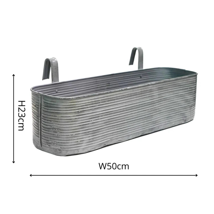 Outdoor Large Matlock Window Box Planter Galvanised Iron - Vintage Vibe, Rust & Frost Resistant Quality Home Decor Garden & Outdoor Living and Gifts