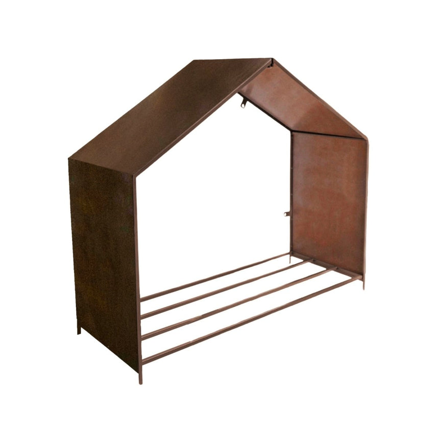 Outdoor Log/Wood Storage Holder Holder Iron Rust Finish - Waterproof Frost Resistant UV Stable Quality Home Decor Garden & Outdoor Living and Gifts