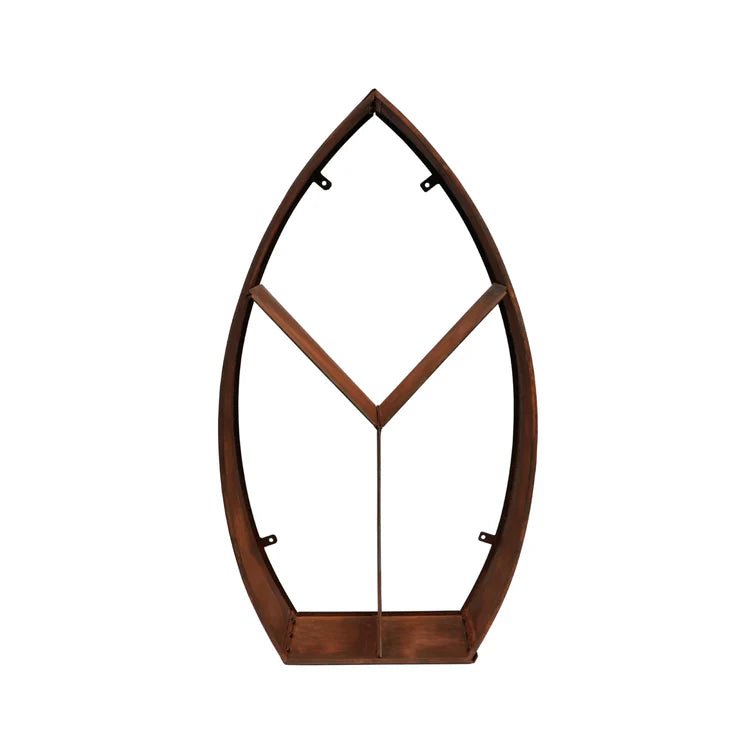 Outdoor Log/Wood Storage Holder Rack - Leaf Arch in Rust Finish - Frost Resistant Quality Home Decor Garden & Outdoor Living and Gifts