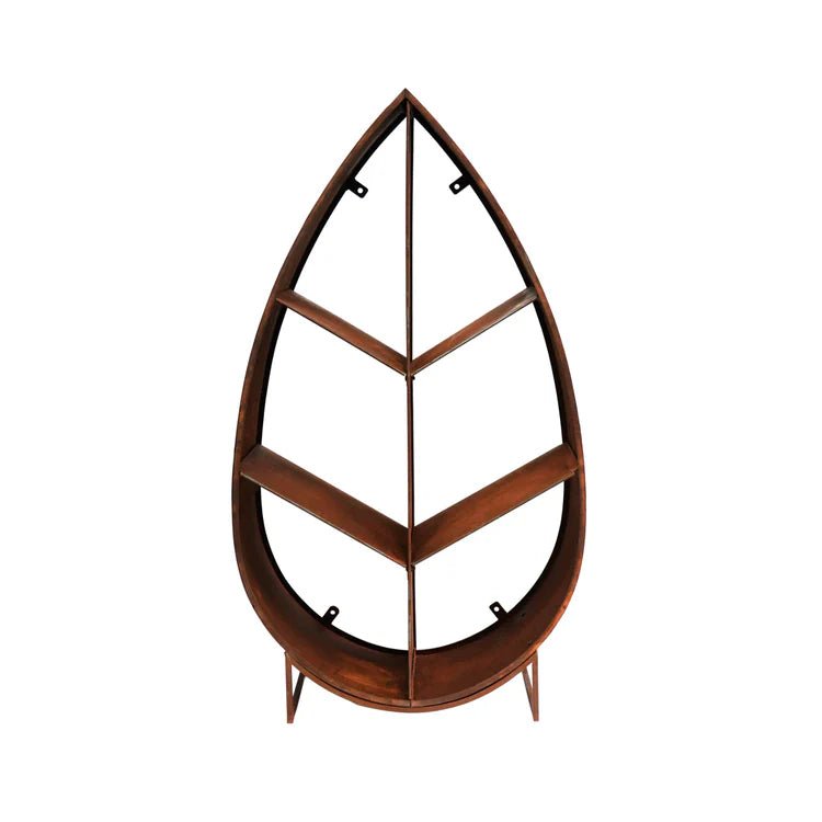 Outdoor Log/Wood Storage Holder Rack - Leaf Design on Stand - Rust Finish, Frost Resistant Quality Home Decor Garden & Outdoor Living and Gifts