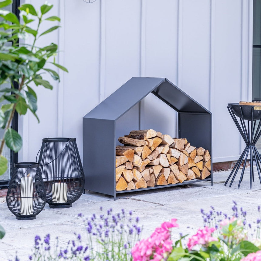 Outdoor Log/Wood Storage Holder X Shape Design Rack - Zinc Finish, Waterproof, Frost Resistant Quality Home Decor Garden & Outdoor Living and Gifts