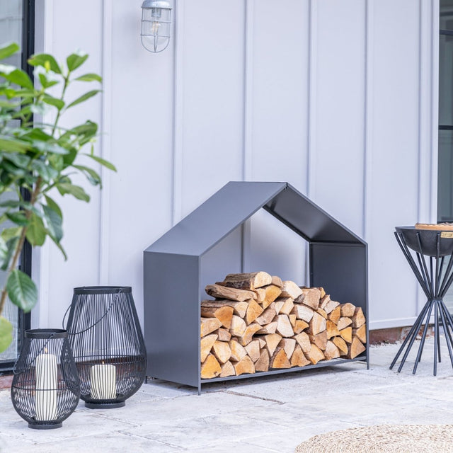Outdoor Log/Wood Storage Holder X Shape Design Rack - Zinc Finish, Waterproof, Frost Resistant Quality Home Decor Garden & Outdoor Living and Gifts