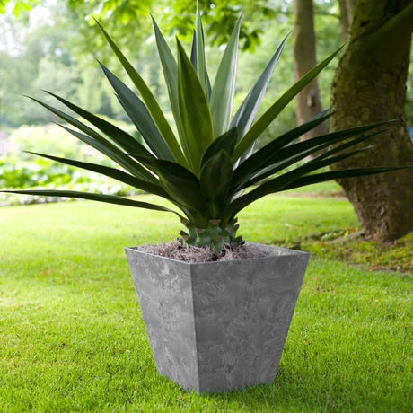 Outdoor Small Ella Planter Grey Stone Finish - 100% Weatherproof, Built - in Drainage Quality Home Decor Garden & Outdoor Living and Gifts