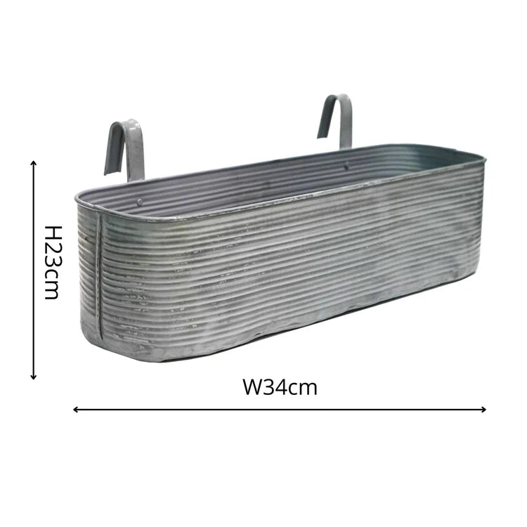 Outdoor Small Matlock Window Box Planter Galvanised Iron - Vintage Rustic Appeal Quality Home Decor Garden & Outdoor Living and Gifts
