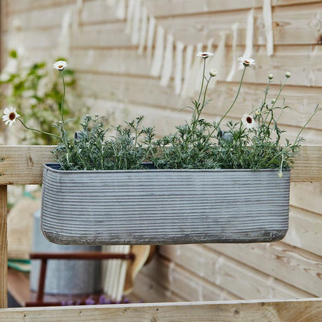 Outdoor Small Matlock Window Box Planter Galvanised Iron - Vintage Rustic Appeal Quality Home Decor Garden & Outdoor Living and Gifts