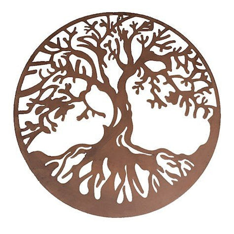Outdoor Wall Art - Tree of Life With Roots 60cm - Rusty Finish Quality Home Decor Garden & Outdoor Living and Gifts