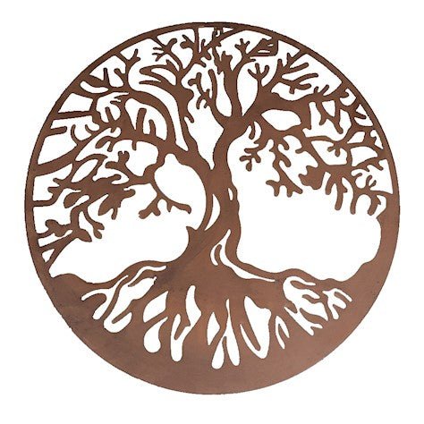 Outdoor Wall Art - Tree of Life With Roots 60cm - Rusty Finish Quality Home Decor Garden & Outdoor Living and Gifts