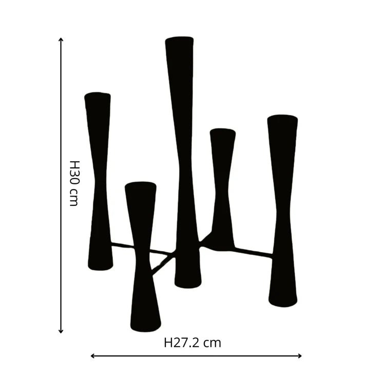 Parker 5 Piece Taper Candle Centerpiece Holder - Black Steel, Handcrafted, Staggered Display Quality Home Decor Garden & Outdoor Living and Gifts