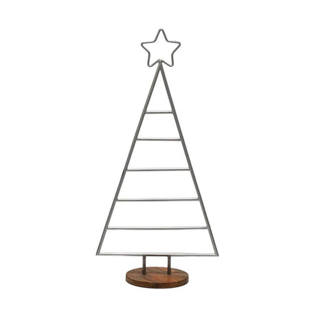 Pewter Christmas Tree with Star Iron Quality Home Decor Garden & Outdoor Living and Gifts