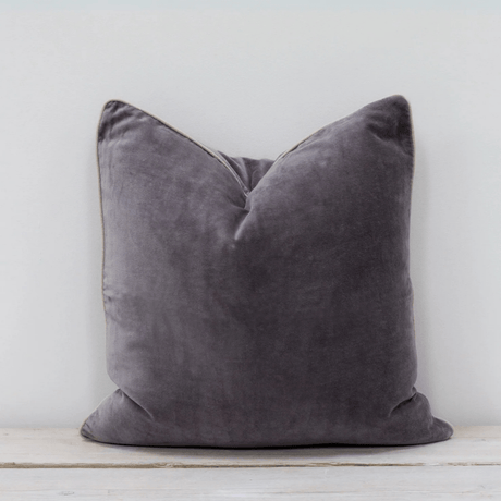 Pewter Grey Sofa/Chair Cushion - 100% Cotton, Luxury Feather Pad, Modern, 50x50cm Quality Home Decor Garden & Outdoor Living and Gifts