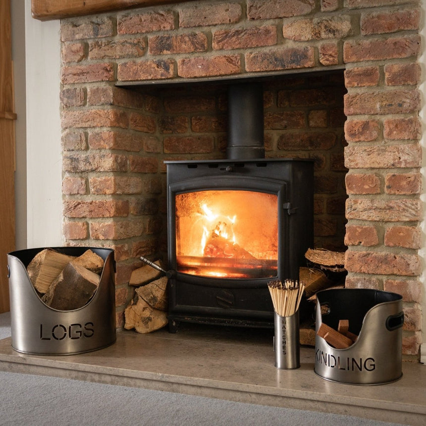 Pewter Handcrafted Trio of Logs Bucket, Kinding Bucket and Matches Holder Luxury Home Decor Garden & Outdoor And Gifts
