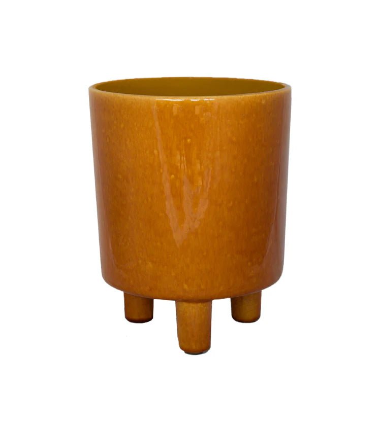 Pisa Large Indoor Planter w/Legs Mustard Ceramic - Sturdy 3 Feet, Waterproof, UV Stable Quality Home Decor Garden & Outdoor Living and Gifts