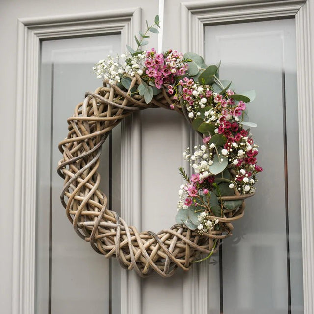 Rattan Christmas Wreath Natural & Brown - Large Quality Home Decor Garden & Outdoor Living and Gifts
