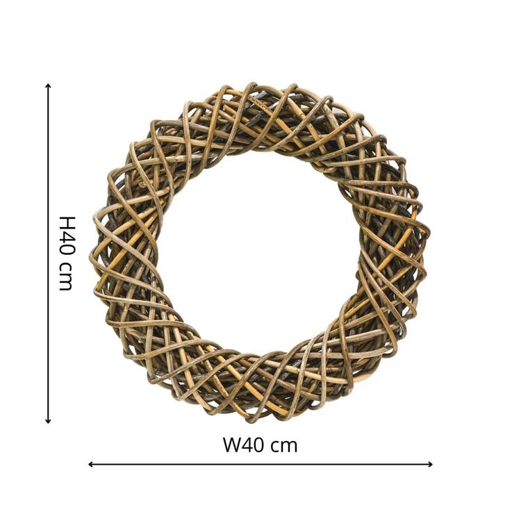 Rattan Christmas Wreath Natural & Brown - Small Quality Home Decor Garden & Outdoor Living and Gifts
