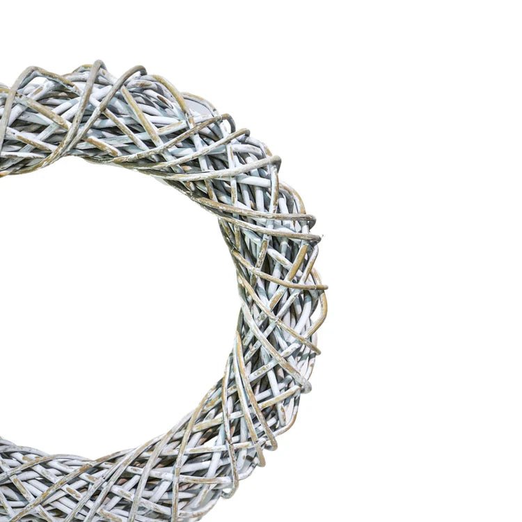 Rattan Christmas Wreath White Wash - Large Quality Home Decor Garden & Outdoor Living and Gifts
