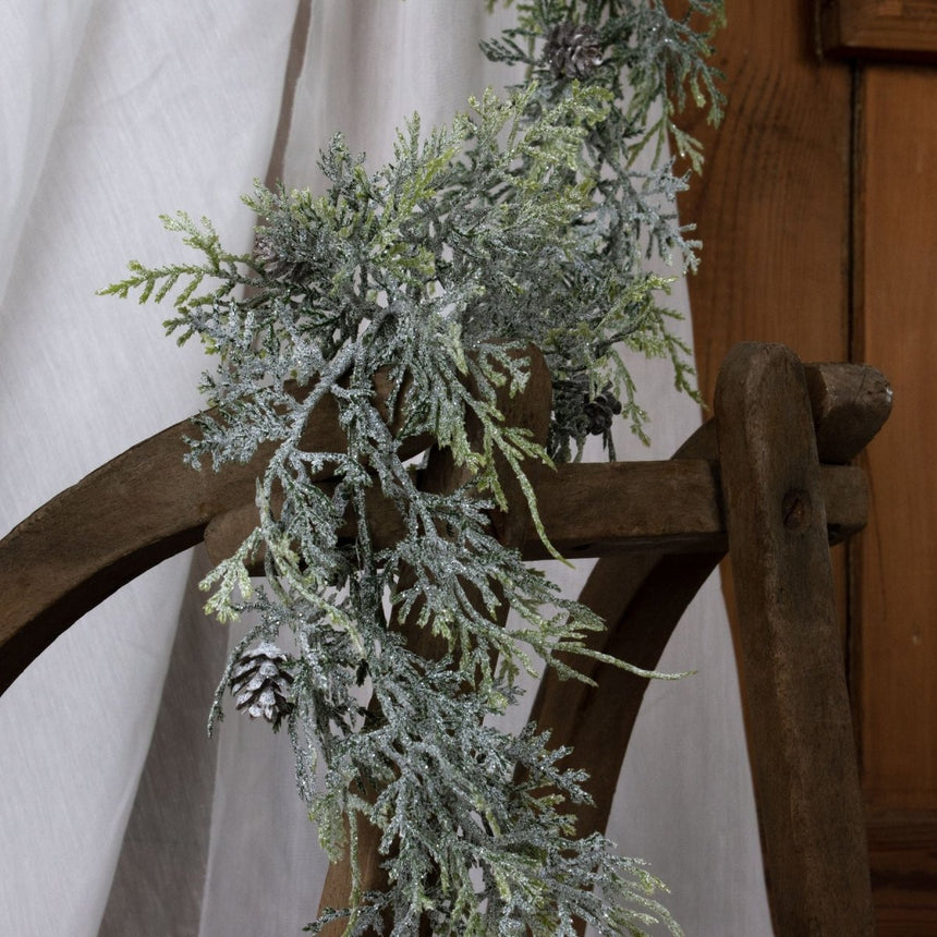 Realistic Artificial Frosted Pine Garland With Pinecones Luxury Home Decor Garden & Outdoor And Gifts