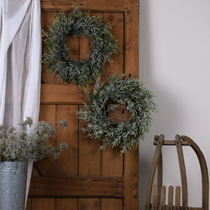 Realistic Artificial Frosted Pine Wreath With Pinecones Luxury Home Decor Garden & Outdoor And Gifts
