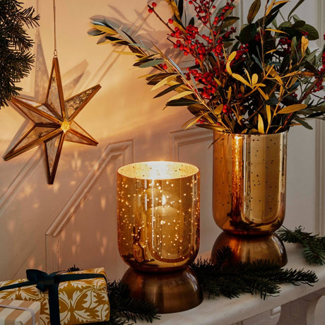 Regency Metalic Tiered Vase Gold H23.5cm D15cm Luxury Home Decor Garden & Outdoor And Gifts