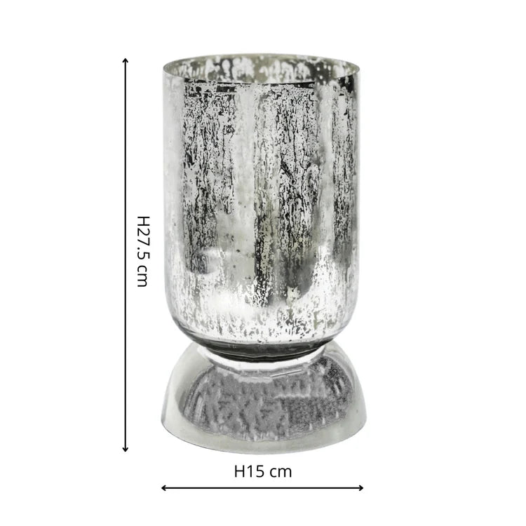 Regency Metalic Tiered Vase Silver H27.5cm D15cm Luxury Home Decor Garden & Outdoor And Gifts