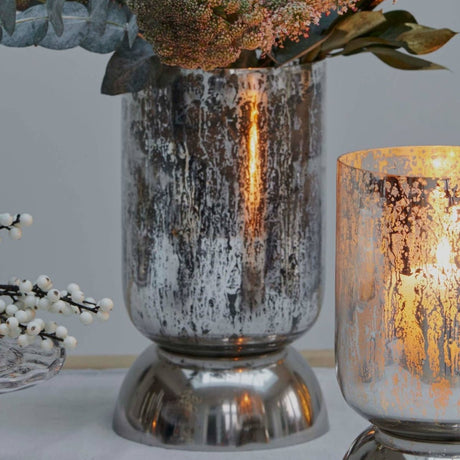 Regency Metalic Tiered Vase Silver H27.5cm D15cm Luxury Home Decor Garden & Outdoor And Gifts
