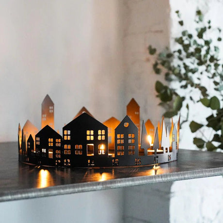 Round Advent Tealight Centrepiece Metal Black Quality Home Decor Garden & Outdoor Living and Gifts
