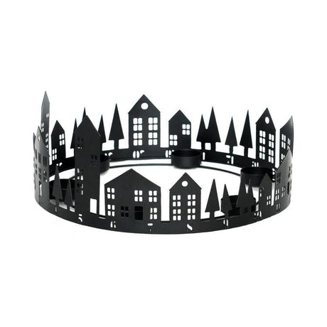 Round Advent Tealight Centrepiece Metal Black Quality Home Decor Garden & Outdoor Living and Gifts